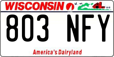 WI license plate 803NFY