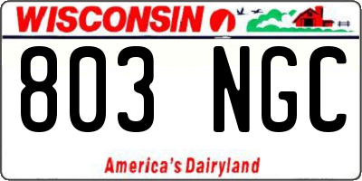 WI license plate 803NGC