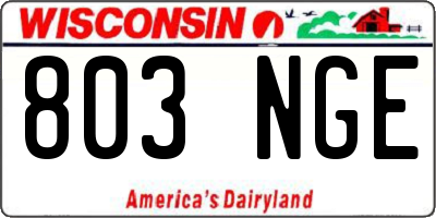 WI license plate 803NGE