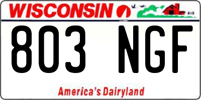 WI license plate 803NGF