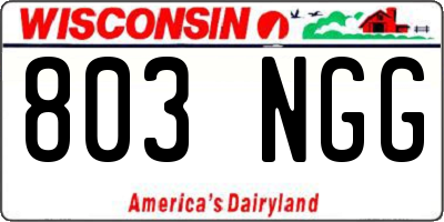 WI license plate 803NGG