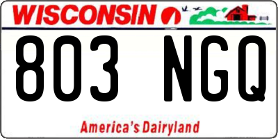 WI license plate 803NGQ