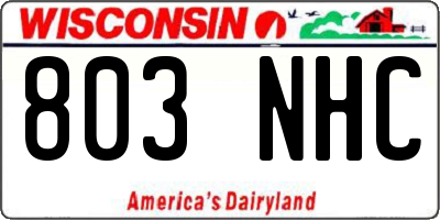 WI license plate 803NHC