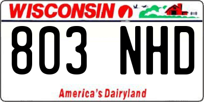 WI license plate 803NHD