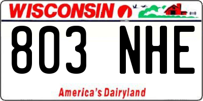 WI license plate 803NHE