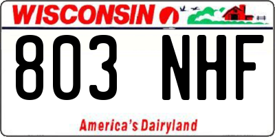 WI license plate 803NHF