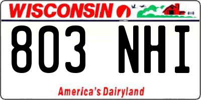 WI license plate 803NHI