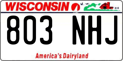WI license plate 803NHJ