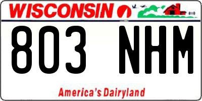 WI license plate 803NHM