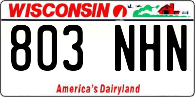 WI license plate 803NHN