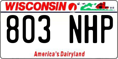 WI license plate 803NHP