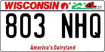 WI license plate 803NHQ