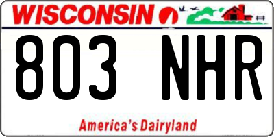 WI license plate 803NHR