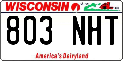 WI license plate 803NHT