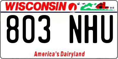 WI license plate 803NHU