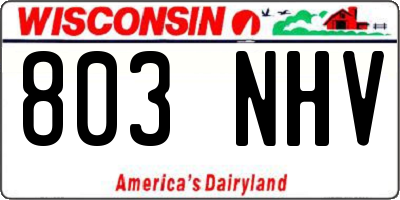 WI license plate 803NHV