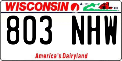 WI license plate 803NHW