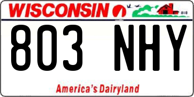 WI license plate 803NHY
