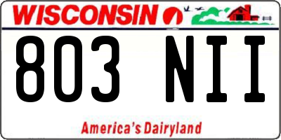 WI license plate 803NII