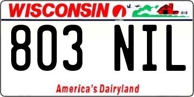 WI license plate 803NIL