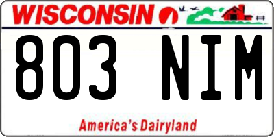 WI license plate 803NIM