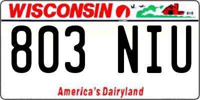 WI license plate 803NIU