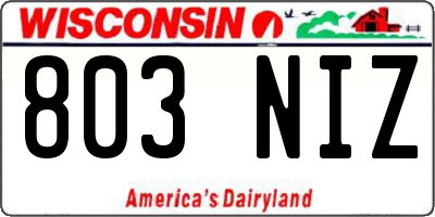 WI license plate 803NIZ