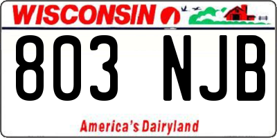 WI license plate 803NJB
