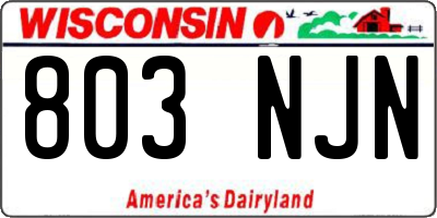WI license plate 803NJN