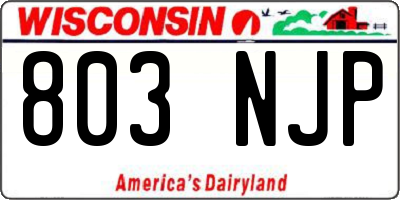 WI license plate 803NJP