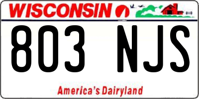 WI license plate 803NJS