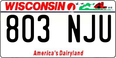 WI license plate 803NJU