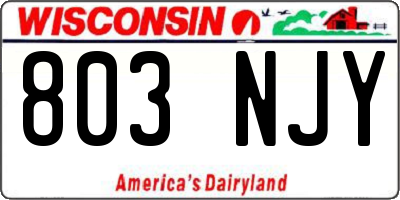 WI license plate 803NJY