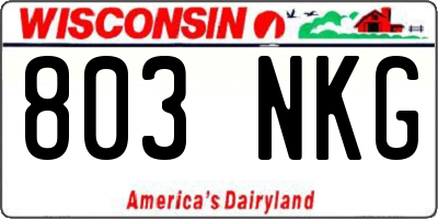 WI license plate 803NKG