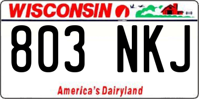 WI license plate 803NKJ