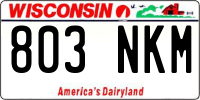 WI license plate 803NKM