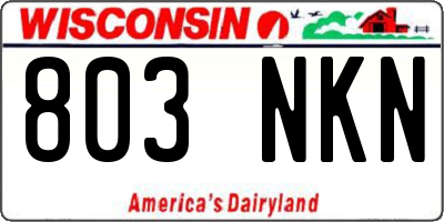 WI license plate 803NKN
