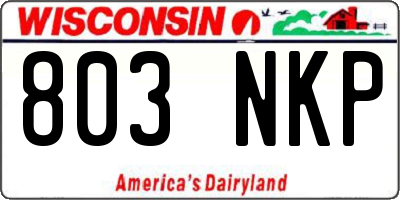 WI license plate 803NKP