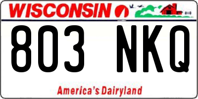 WI license plate 803NKQ