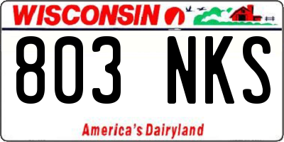 WI license plate 803NKS