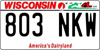 WI license plate 803NKW