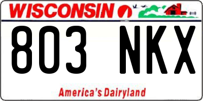 WI license plate 803NKX