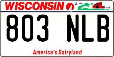 WI license plate 803NLB