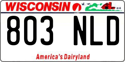 WI license plate 803NLD