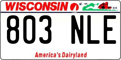 WI license plate 803NLE