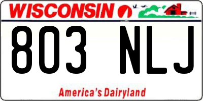 WI license plate 803NLJ