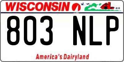 WI license plate 803NLP