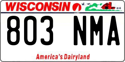 WI license plate 803NMA