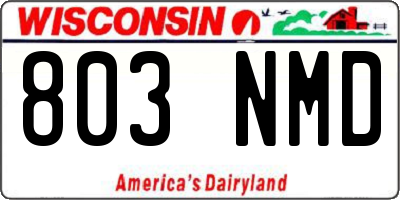WI license plate 803NMD