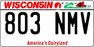 WI license plate 803NMV